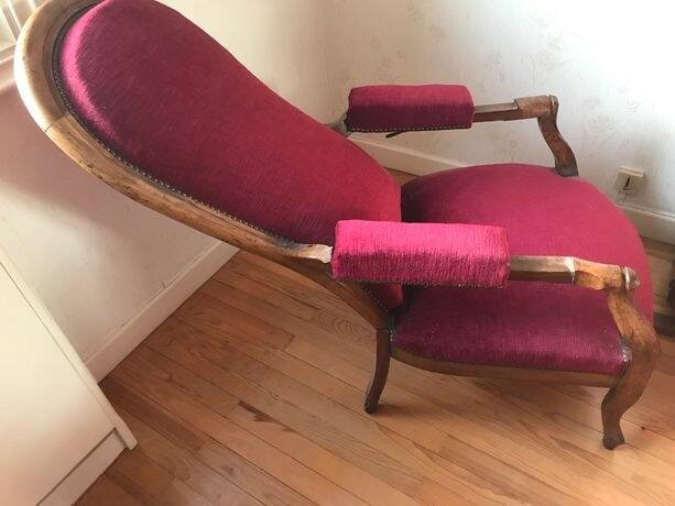 Antique Voltaire armchair with adjustable reclining mechanism – 3 positions