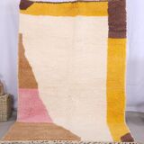Tapis bérbere coloré Jaune, marron, rose, blanc, crème, 140cmx250cm