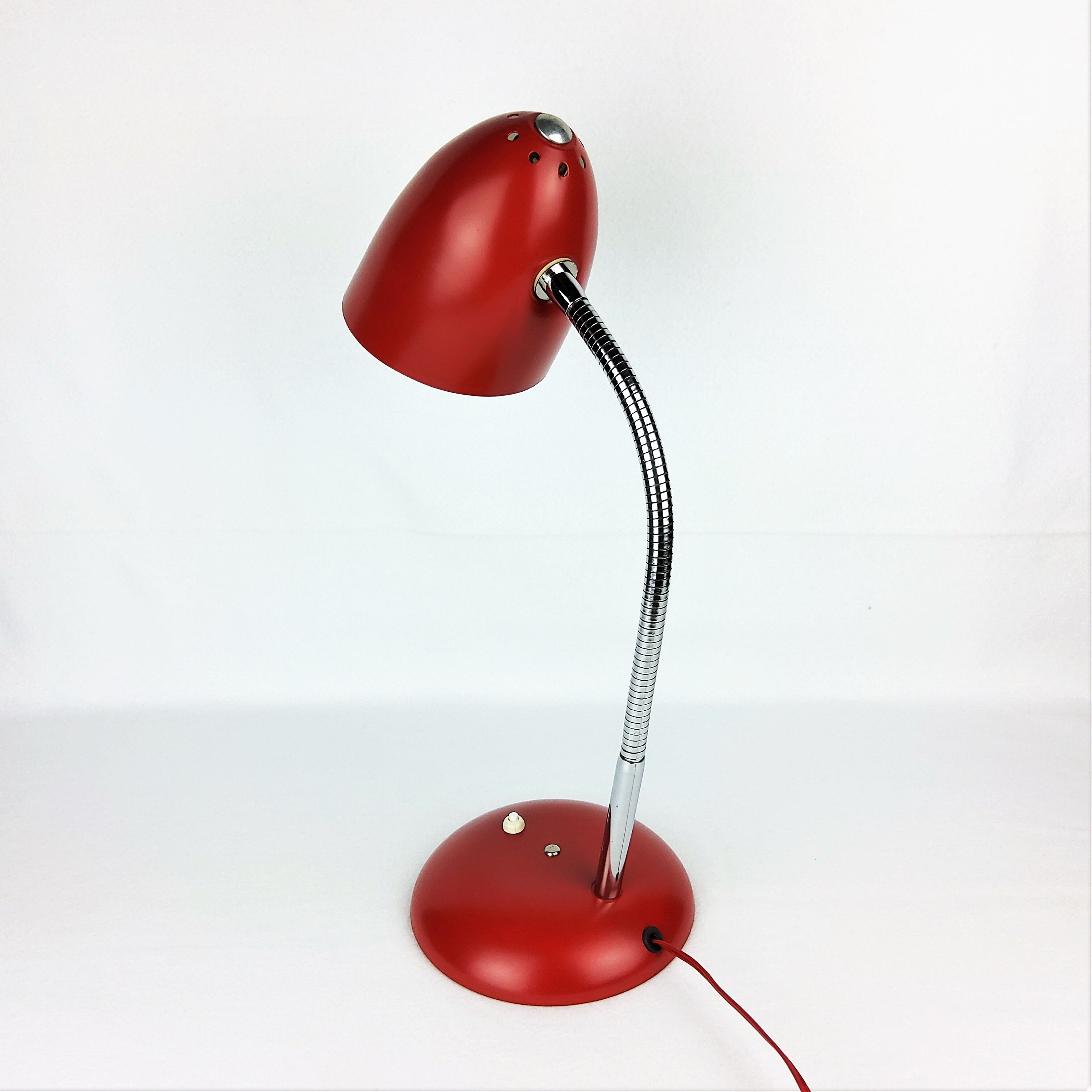 Vintage lamp red metal 1950