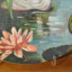 Set of 3 dishes 19th century terracotta painting 1895 boat lily lily swan