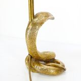 Lampe cobra en laiton doré massif Hollywood Regency 1970