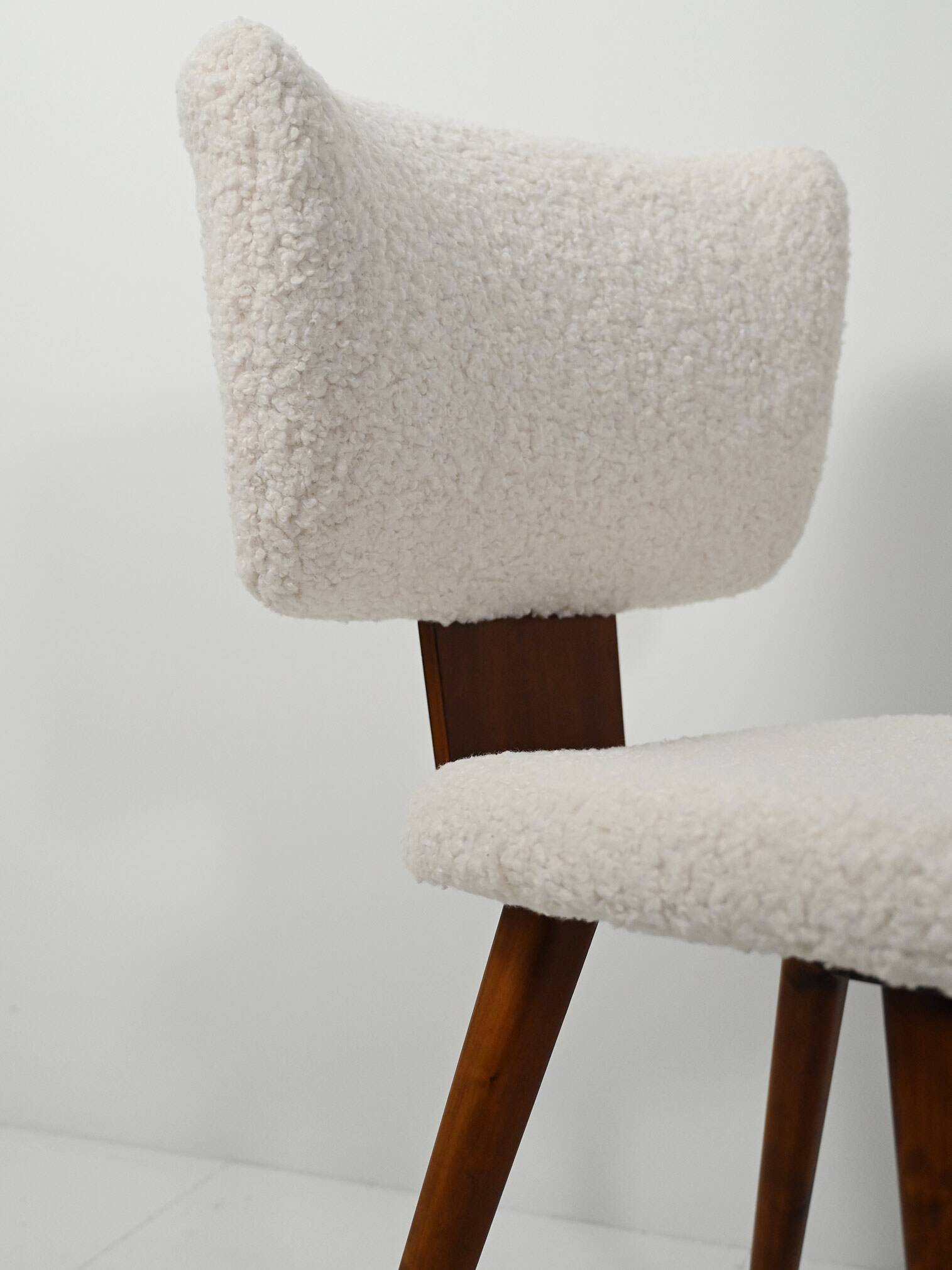 Set of Four Scandinavian Chairs in Bouclé wool