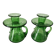 Duo de bougeoirs en verre bullé vert – Verrerie de Biot