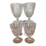 6 vintage faceted stemware