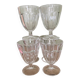 6 verres à pied à facettes vintage