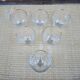 6 old transparent glasses with gold bands H 8 cm