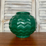 Vase boule en fonte émaillée style art déco