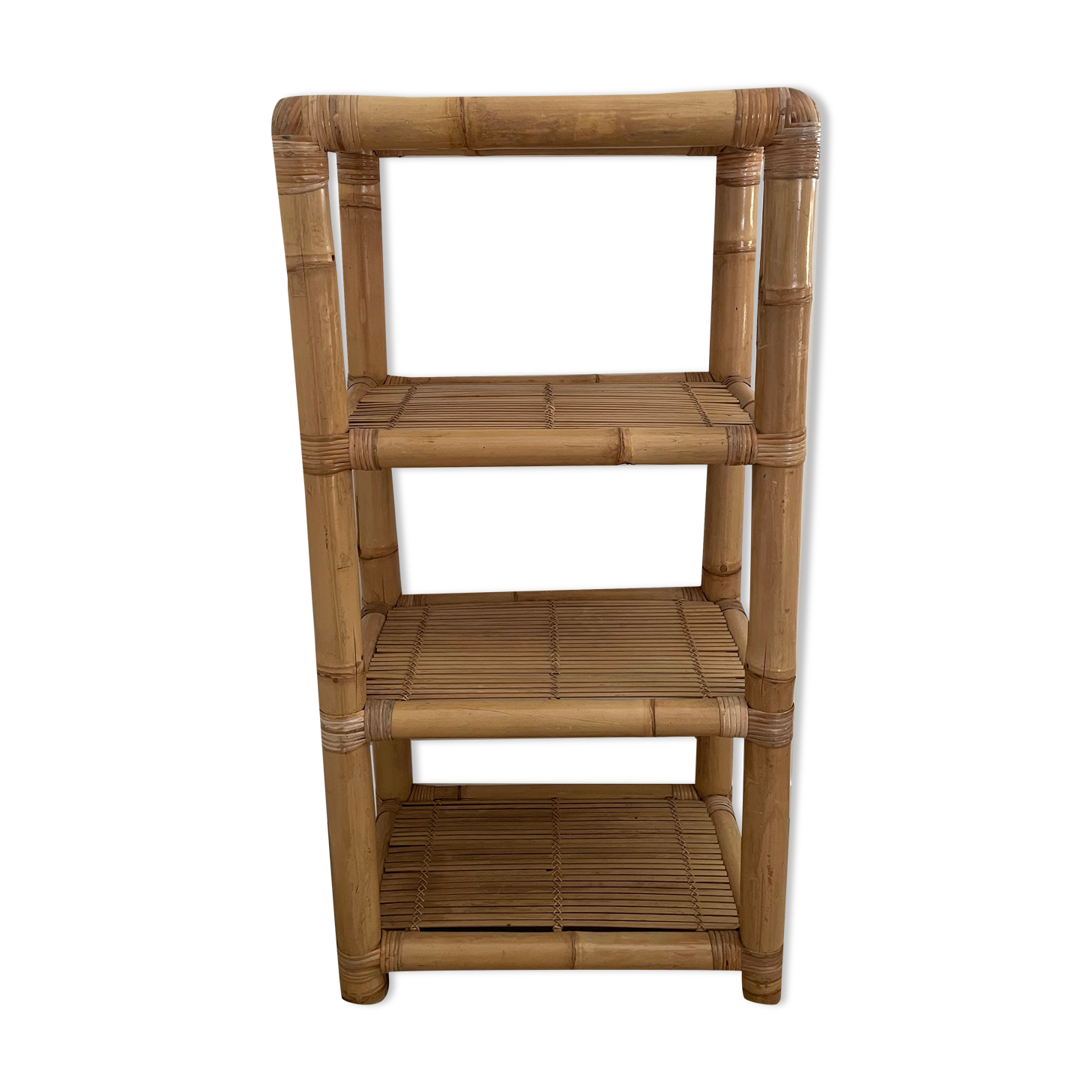 Vintage light bamboo shelf