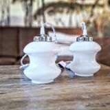 White vintage portable lamp