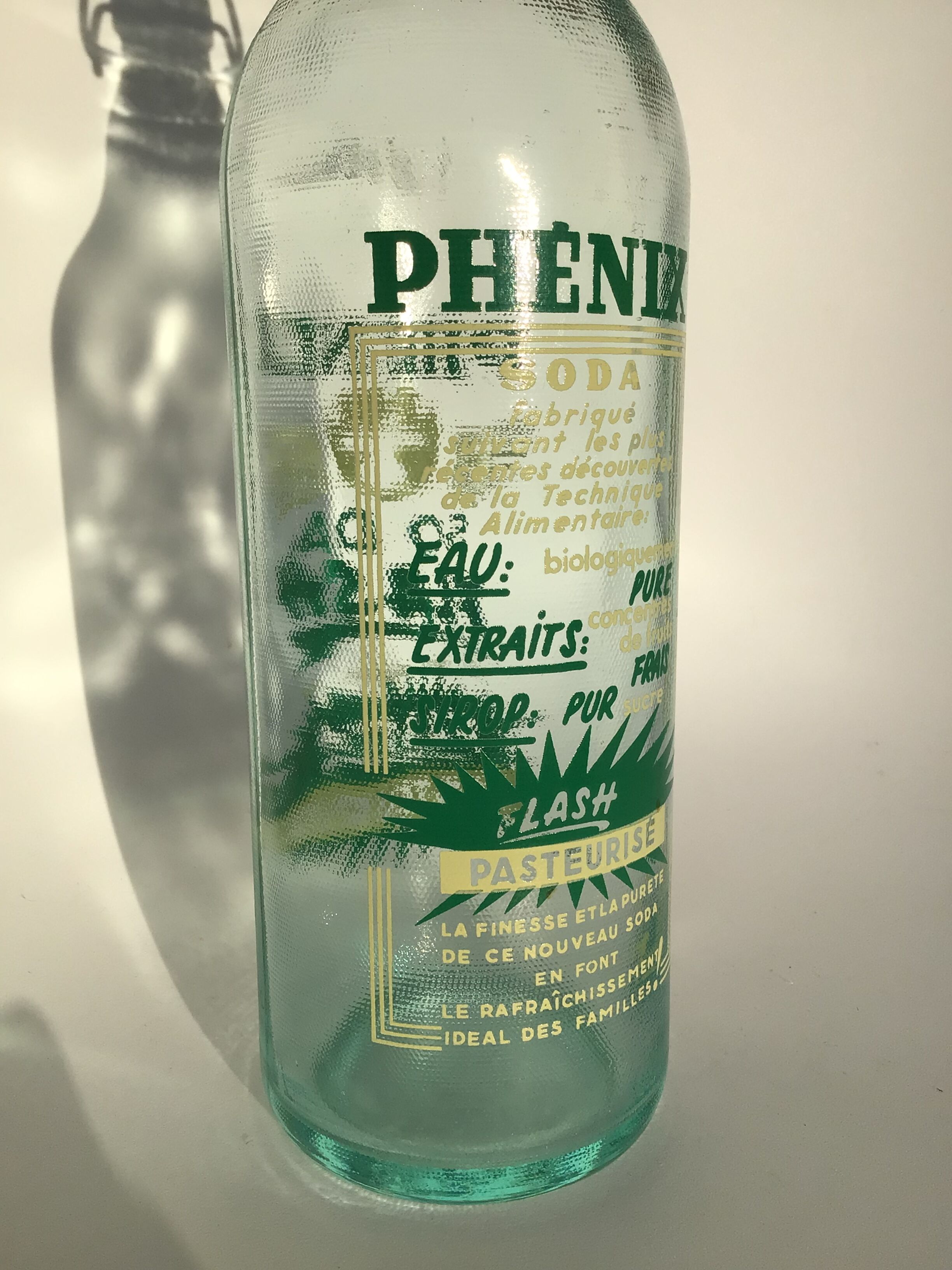 Hermetic bottle Phoenix soda 1l green screen printing