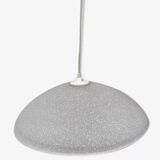 1980s speckled glass pendant light, grey and white