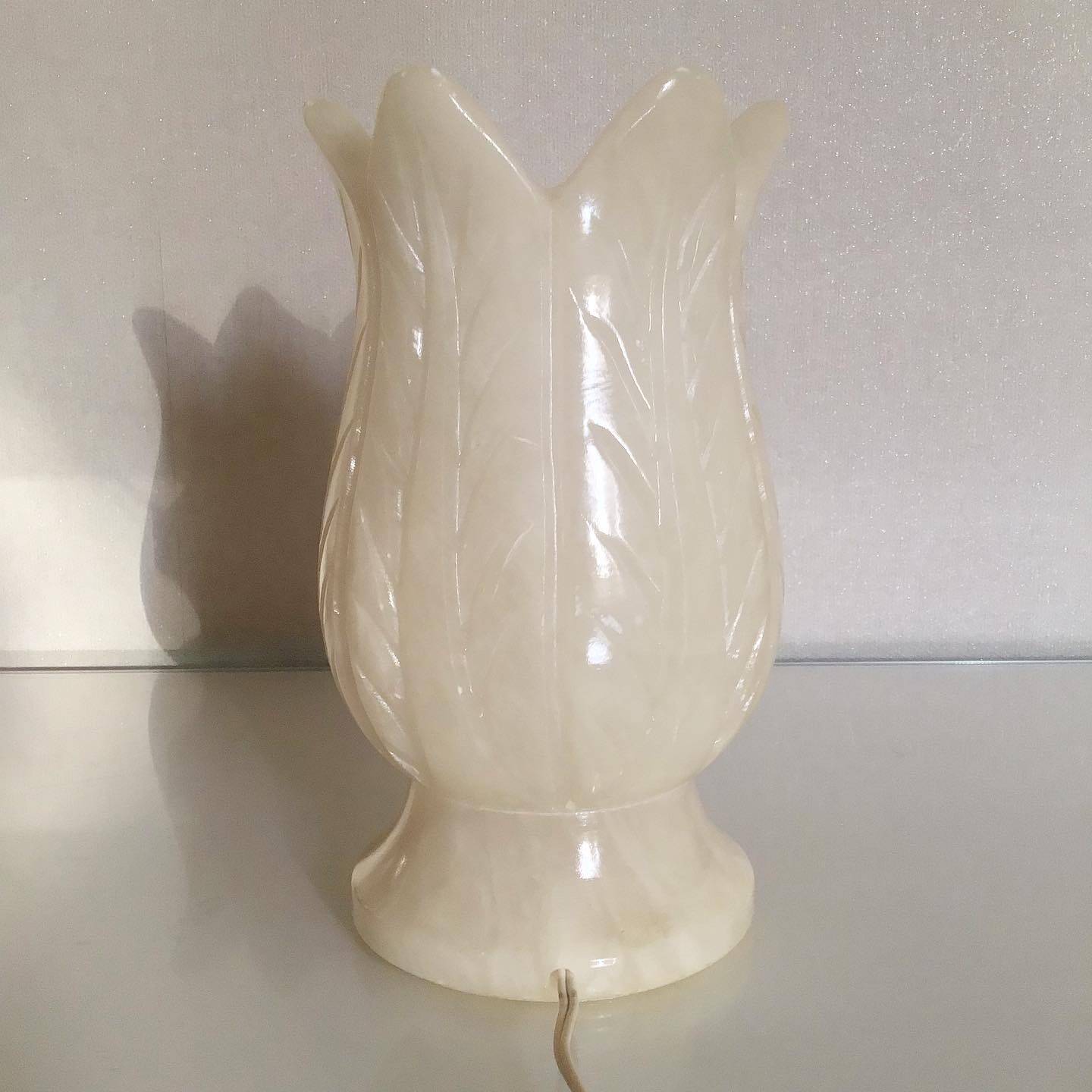 Vintage alabaster tulip lamp