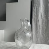 Large blown glass carafe with ice cube compartment Biot