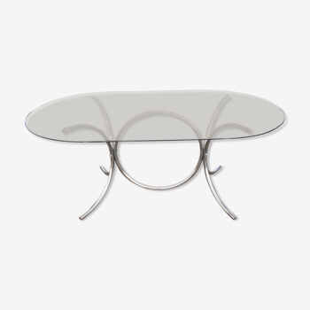 Vintage glass oval table