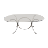 Vintage glass oval table
