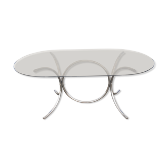 Vintage glass oval table