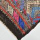 Tapis kilim vintage multicolore à motifs zigzag géométriques, 184x274 cm