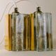 Set of 2 Vitrika Atlantic Wall Lamps in Clear Glass with Brass-Gold Frames