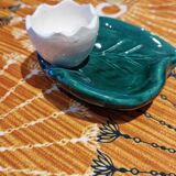 Tortoiseshell egg cup and spoons