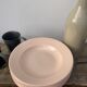 8 hollow plates Digoin Sarreguemines powder pink old