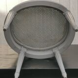 Louis xvi style “grey lacquered” armchair