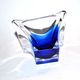 Vintage ashtray cut in Blue Murano crystal - Modernist pocket empty 1970-80