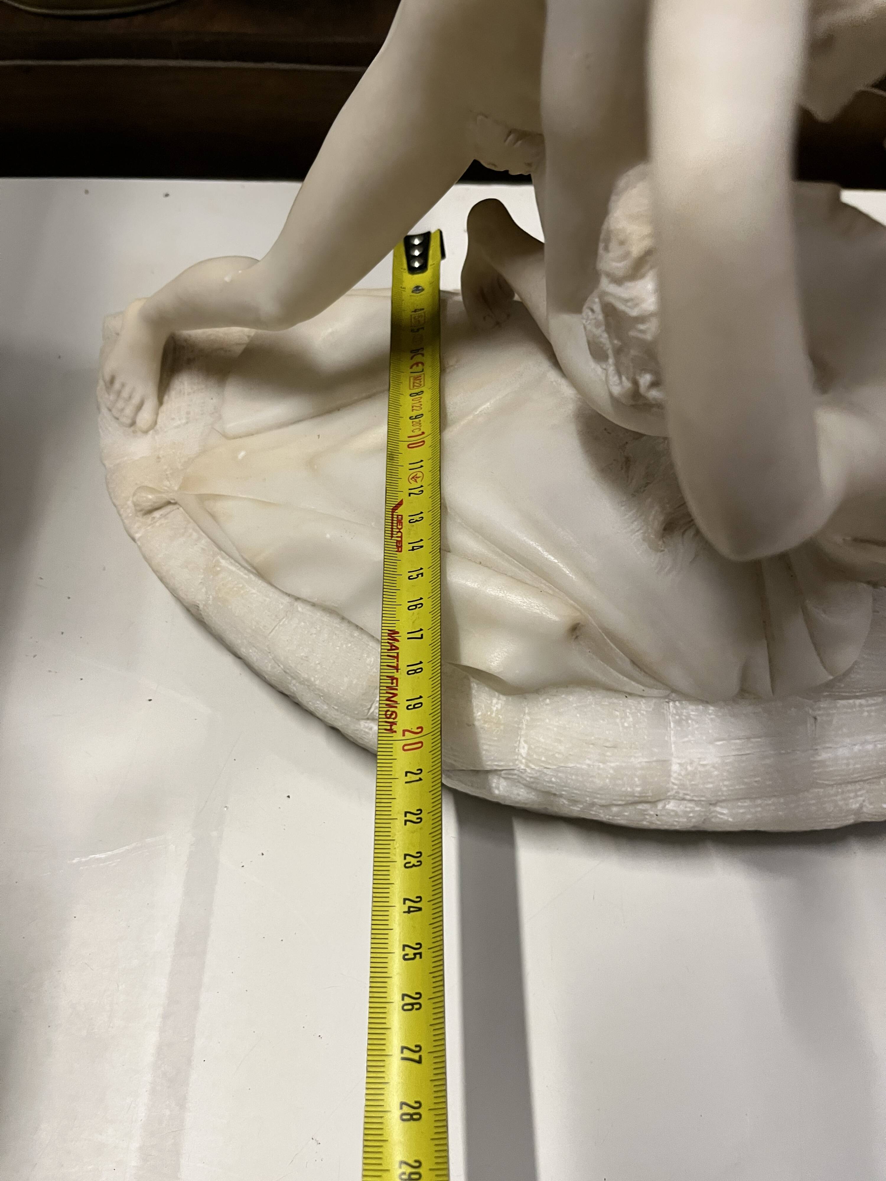 Alabaster sculpture – Psyche revived by Cupid’s kiss – after An