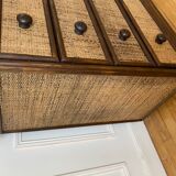 Rattan chest of drawers, Maugrion 1960