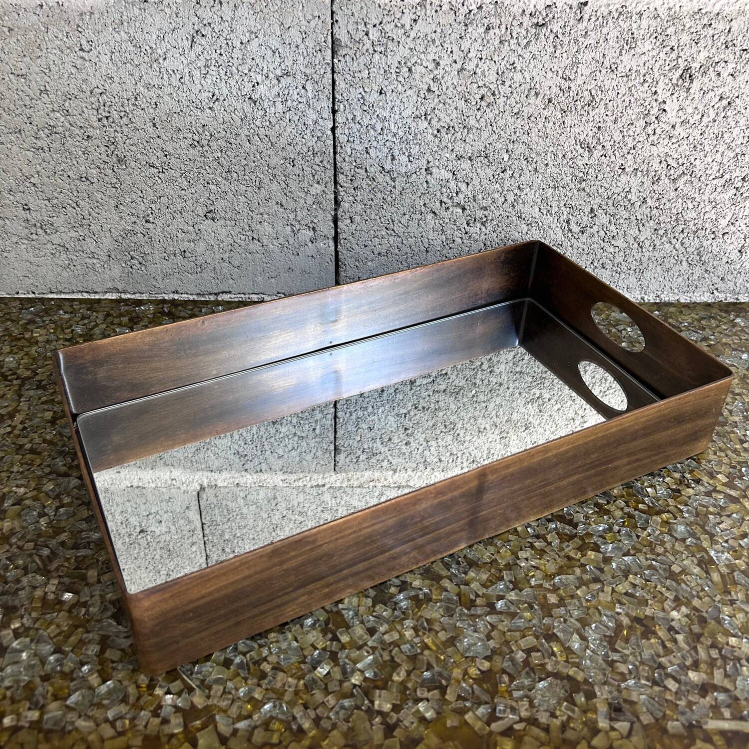 Brass mirror tray