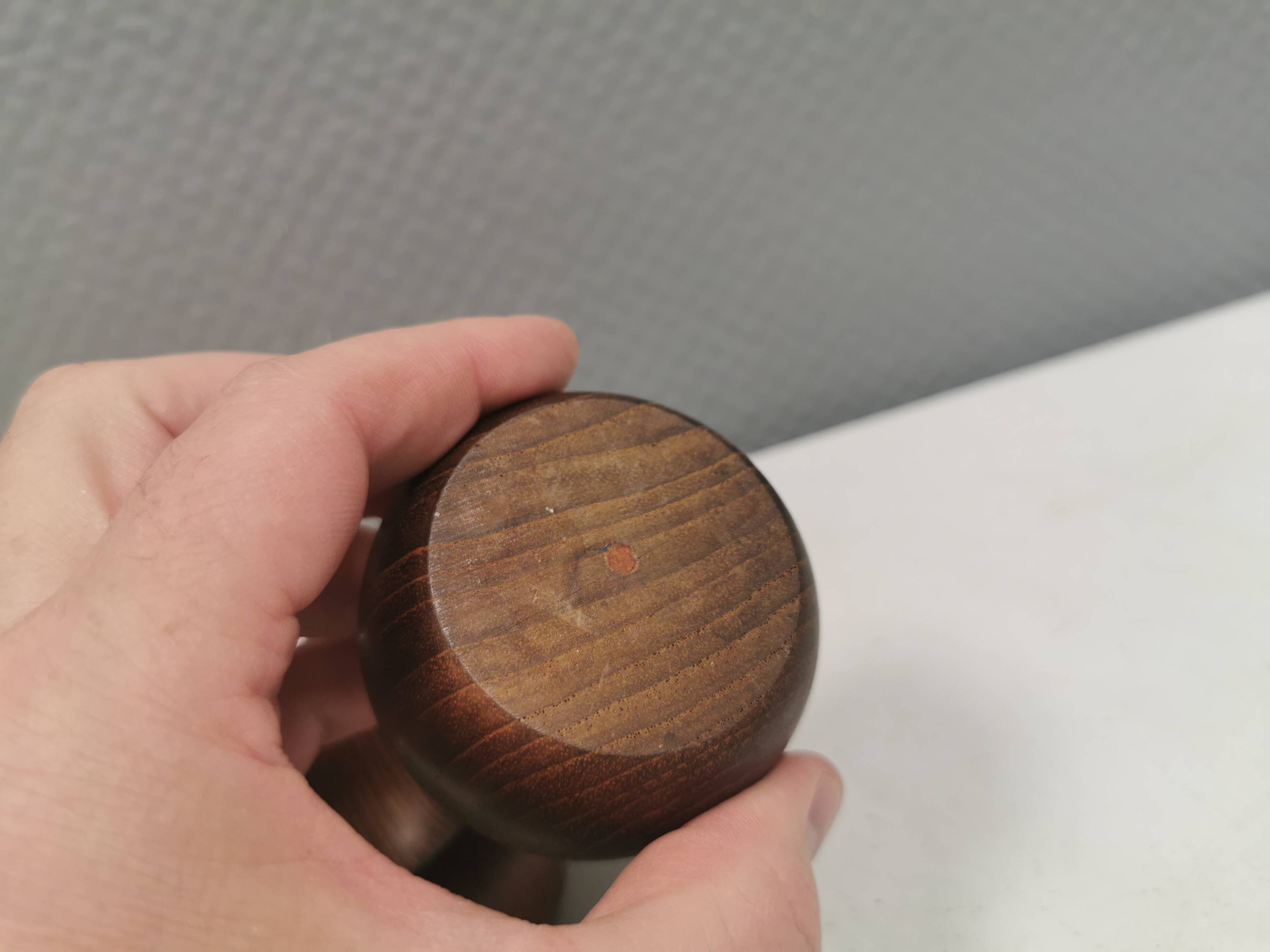 Two small saltcellars (or salt and pepper) in teak wood, Denmark 1970s.