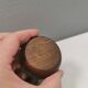 Two small saltcellars (or salt and pepper) in teak wood, Denmark 1970s.