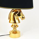 Sculptural Hollywood Regency table lamp in the shape of a horse from the 1970s.