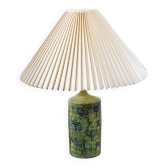 Danish Ceramic Table Lamp With Folded Lampshade, Bangholm 1960s