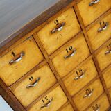 Dutch industrial apothecary cabinet in beech and oak 1940s