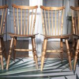 Set of 4 Tacoma Baumann slatted chairs