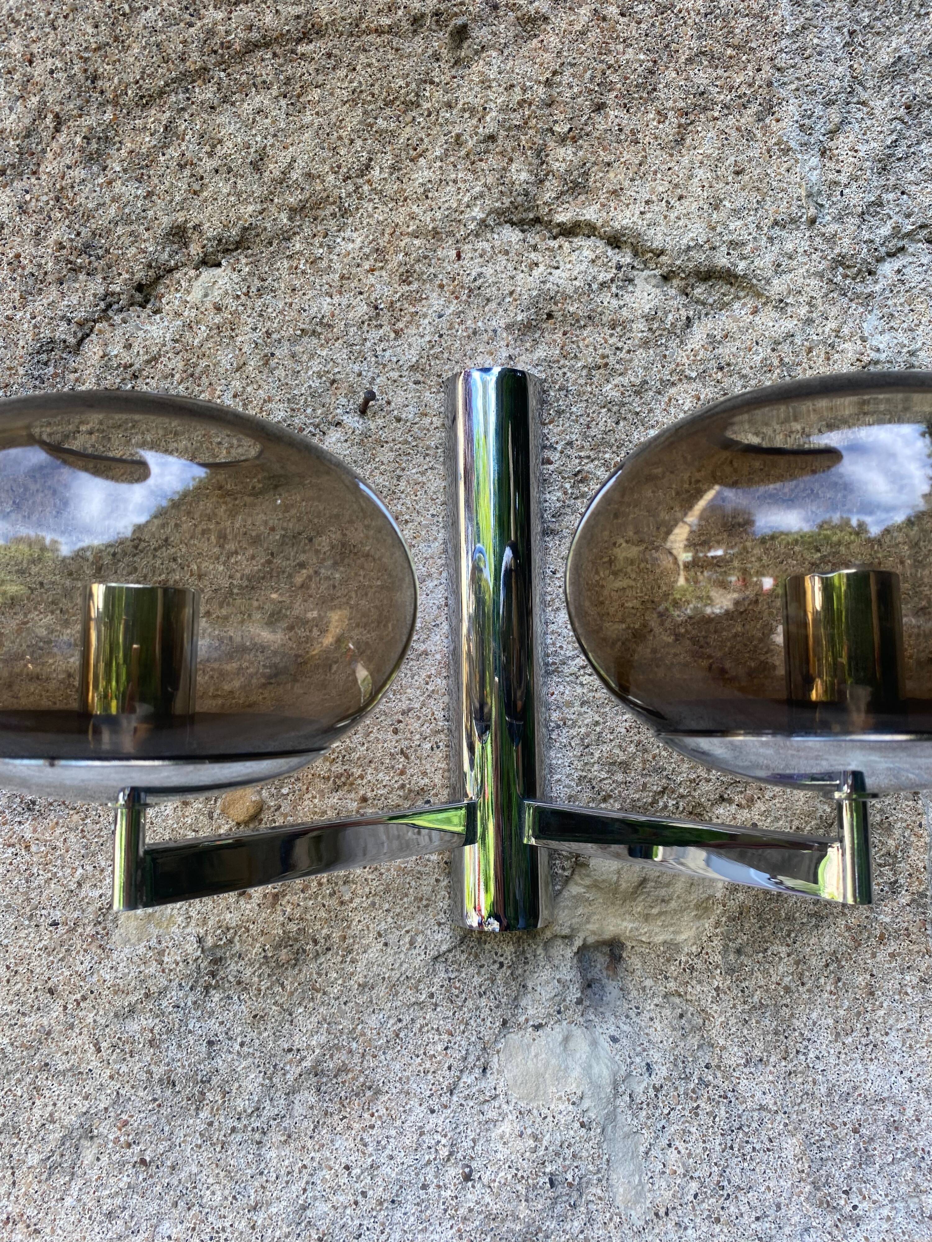 Pair of Amilux space age wall lights, 1970s