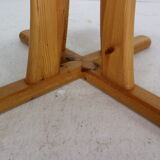 Round Solid Pinewood Dinning Table, 1970's Denmark