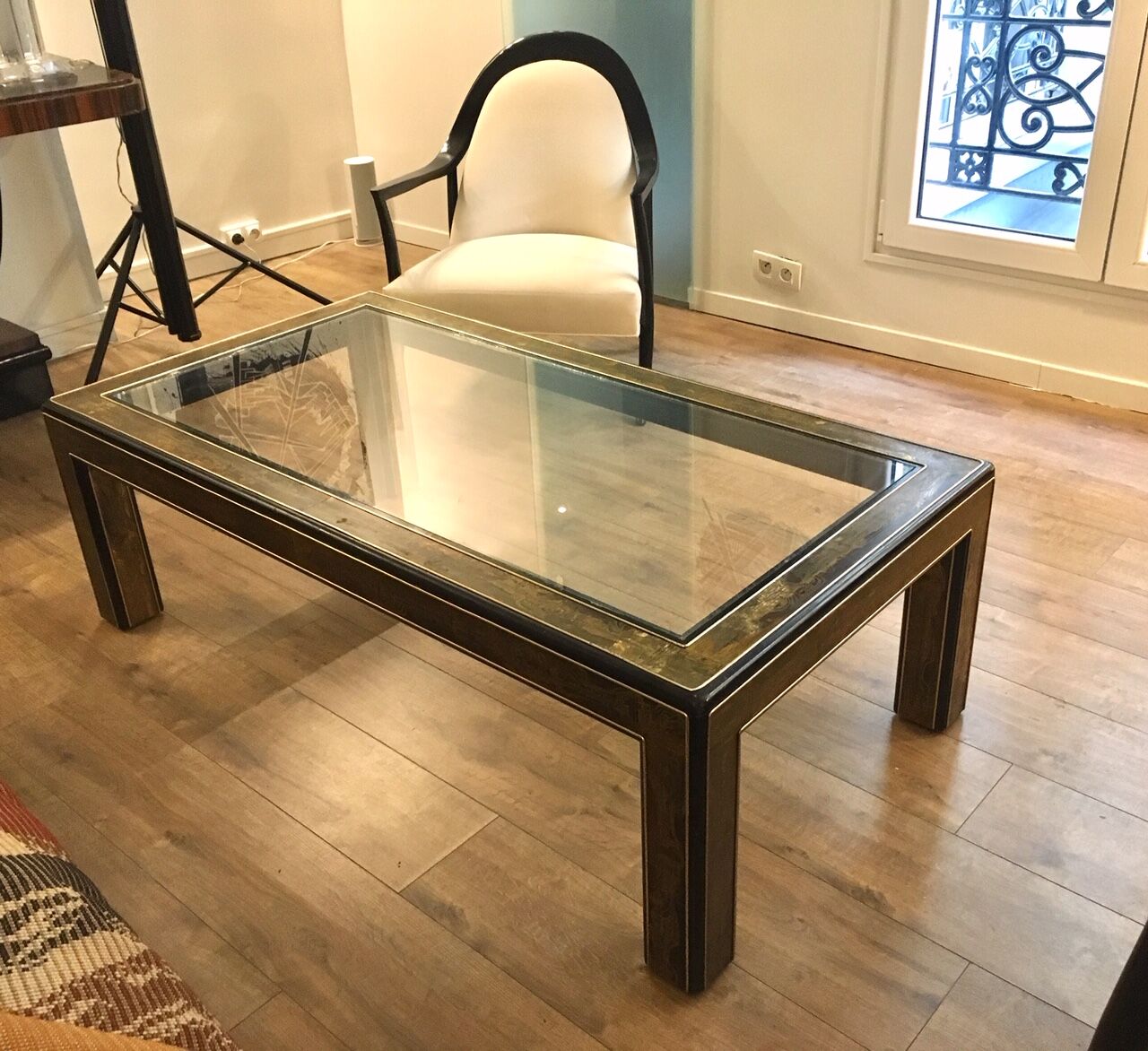 Bernhard Rohne Bronze and wood coffee table for MasterCraft