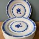 Lot de 9 assiettes plates vintage en porcelaine opaque de Badonviller
