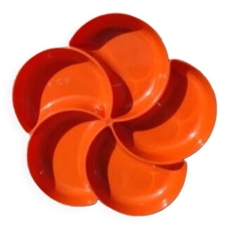 vintage orange appetizer dish from the 70s