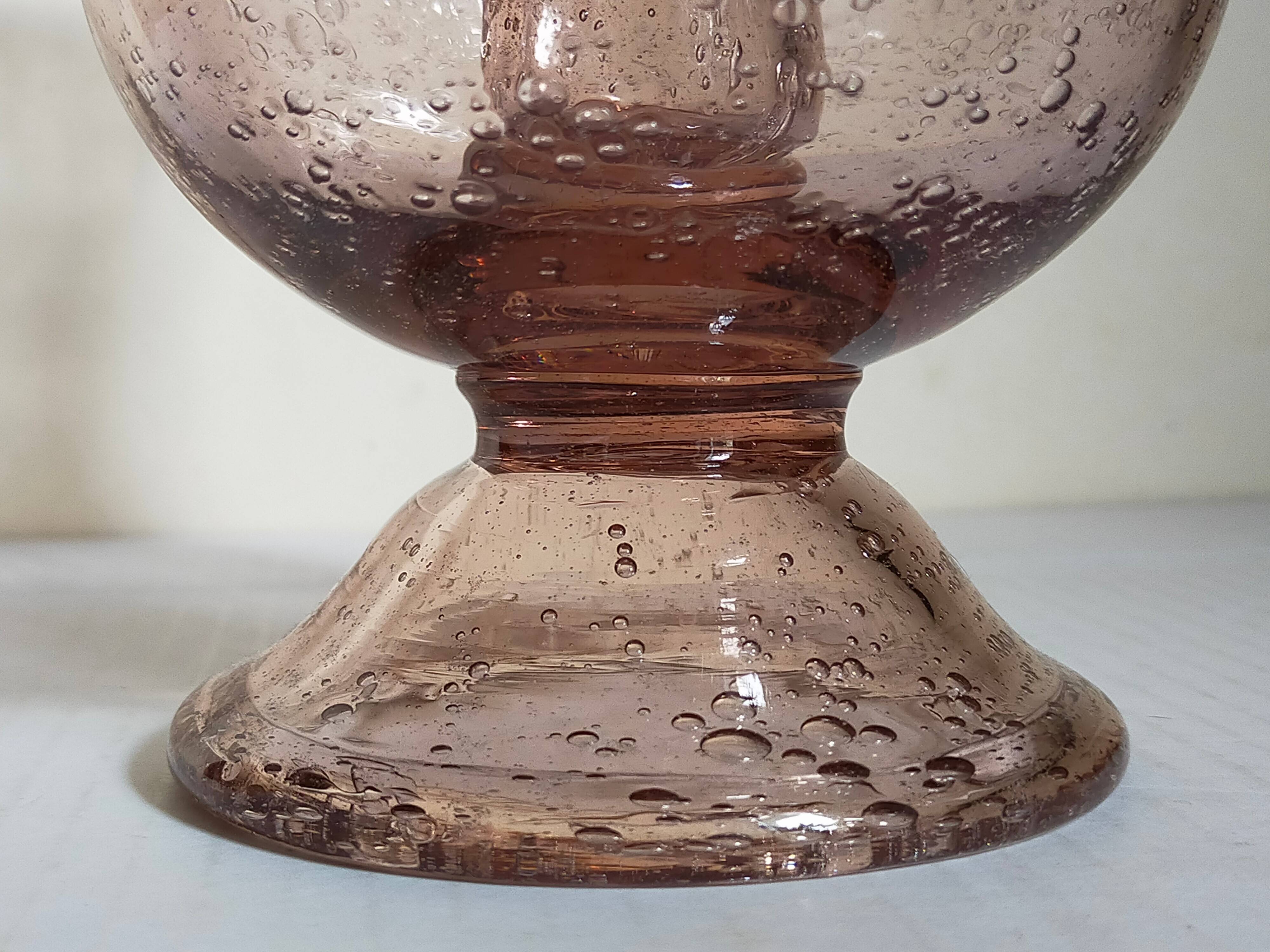 Vintage Biot blown glass tealight holder