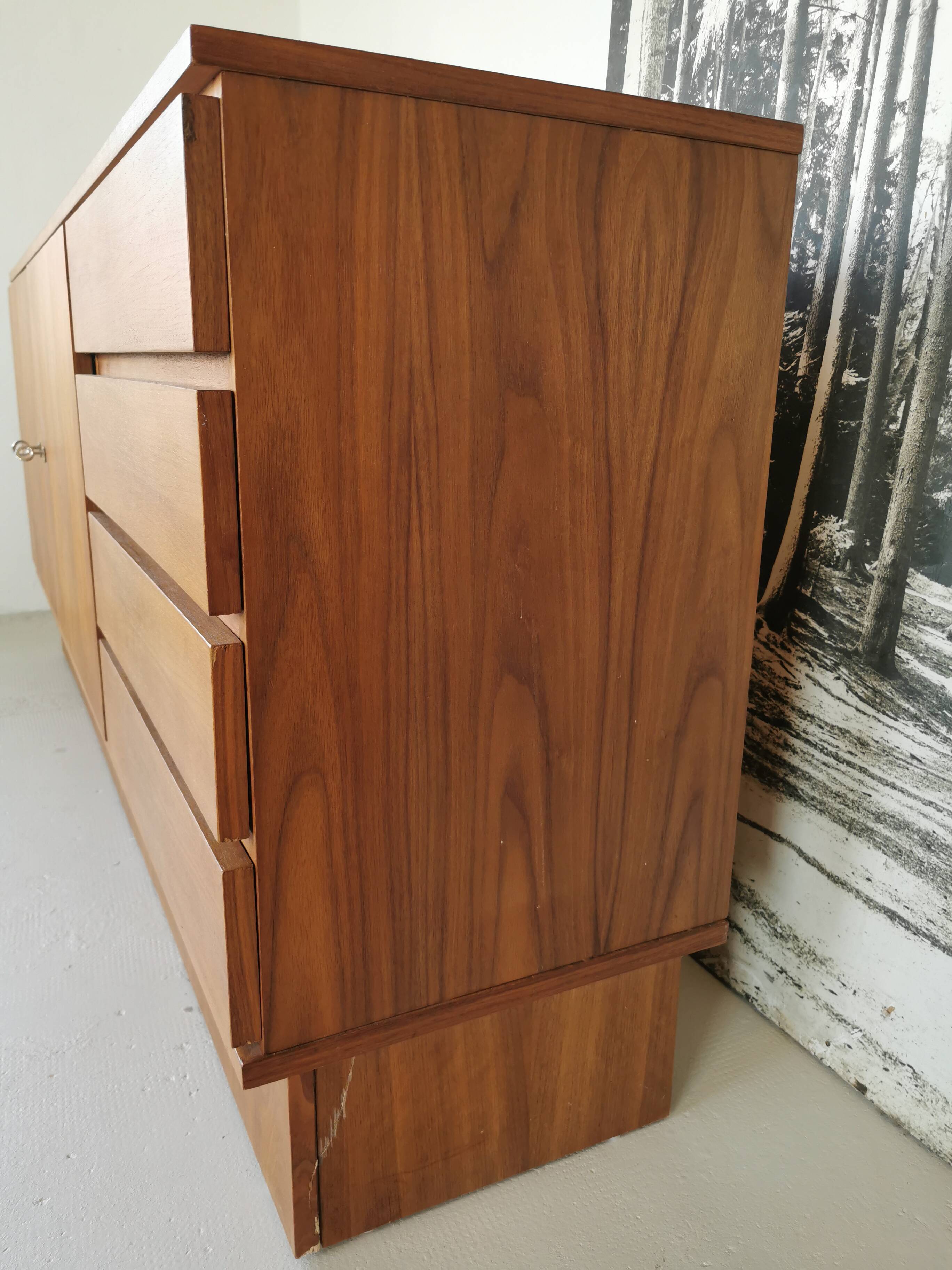 Vintage walnut sideboard from the 70s