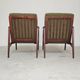 Pair of wooden armchairs Uluv green fabric 1960