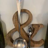 1 ladle and 1 spoon in silver