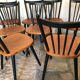 Lot of 8 Scandinavian chairs feet compass stamped Hiller