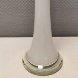 Tall, slim glass vase, in double layer glass (translucent and milky white)