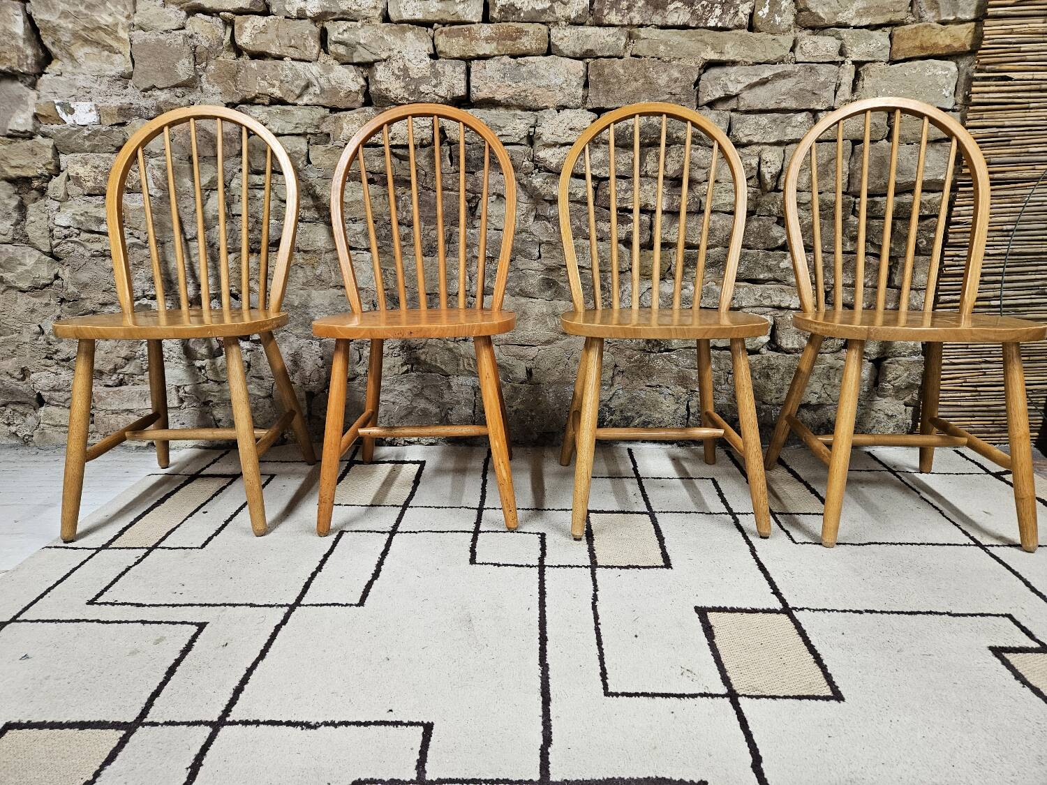 Set of 4 vintage Danish bar chairs