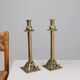 Pair of Antique French copper candlesticks in Baroque style, 1900s