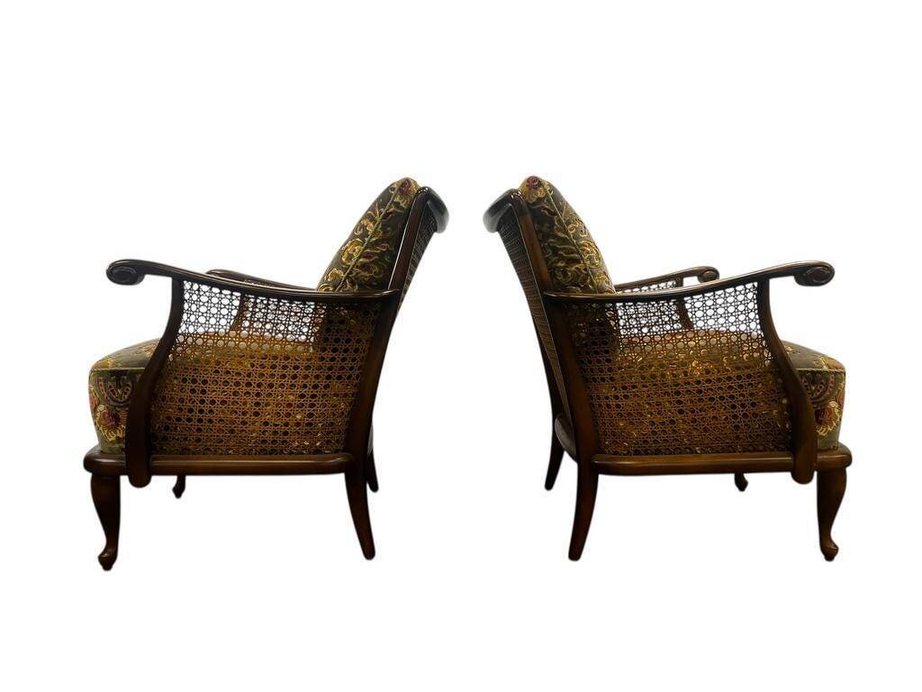 Set of 2 vintage wooden club armchairs