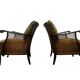 Set of 2 vintage wooden club armchairs